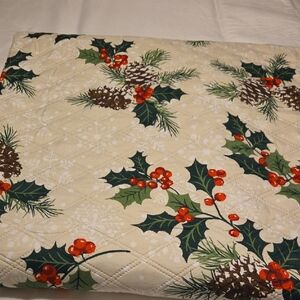 Macy's Festive Pinecone and Holly Quilt